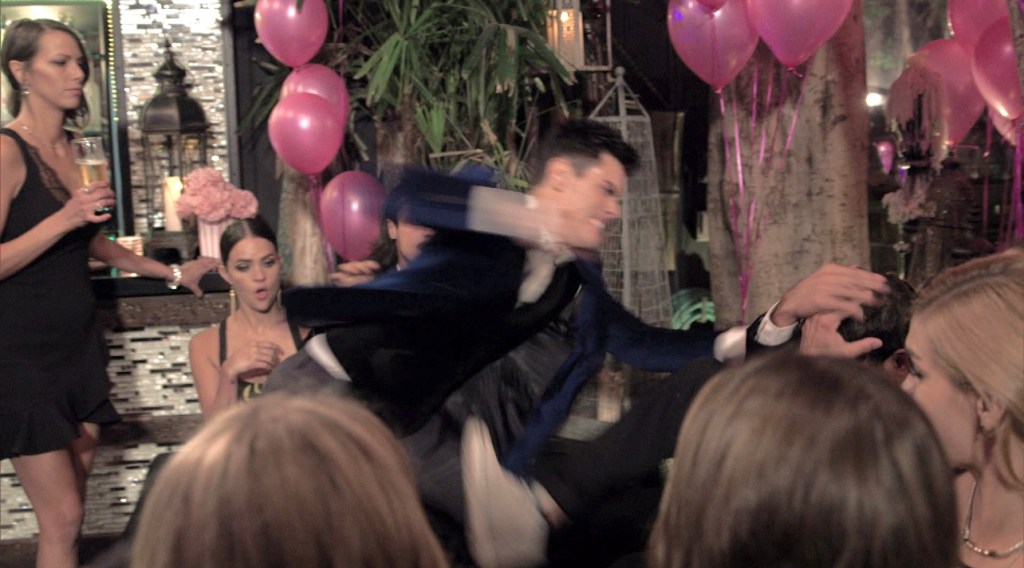Tom Sandoval punches Jax Sandoval for sleeping with his girlfriend, Kristen Doute, at Scheana Shay's engagement party