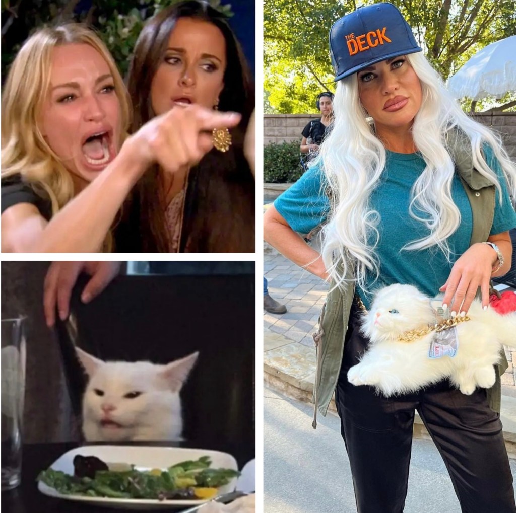 Jennifer Pedranti dressed up as Taylor Armstrong on RHOC