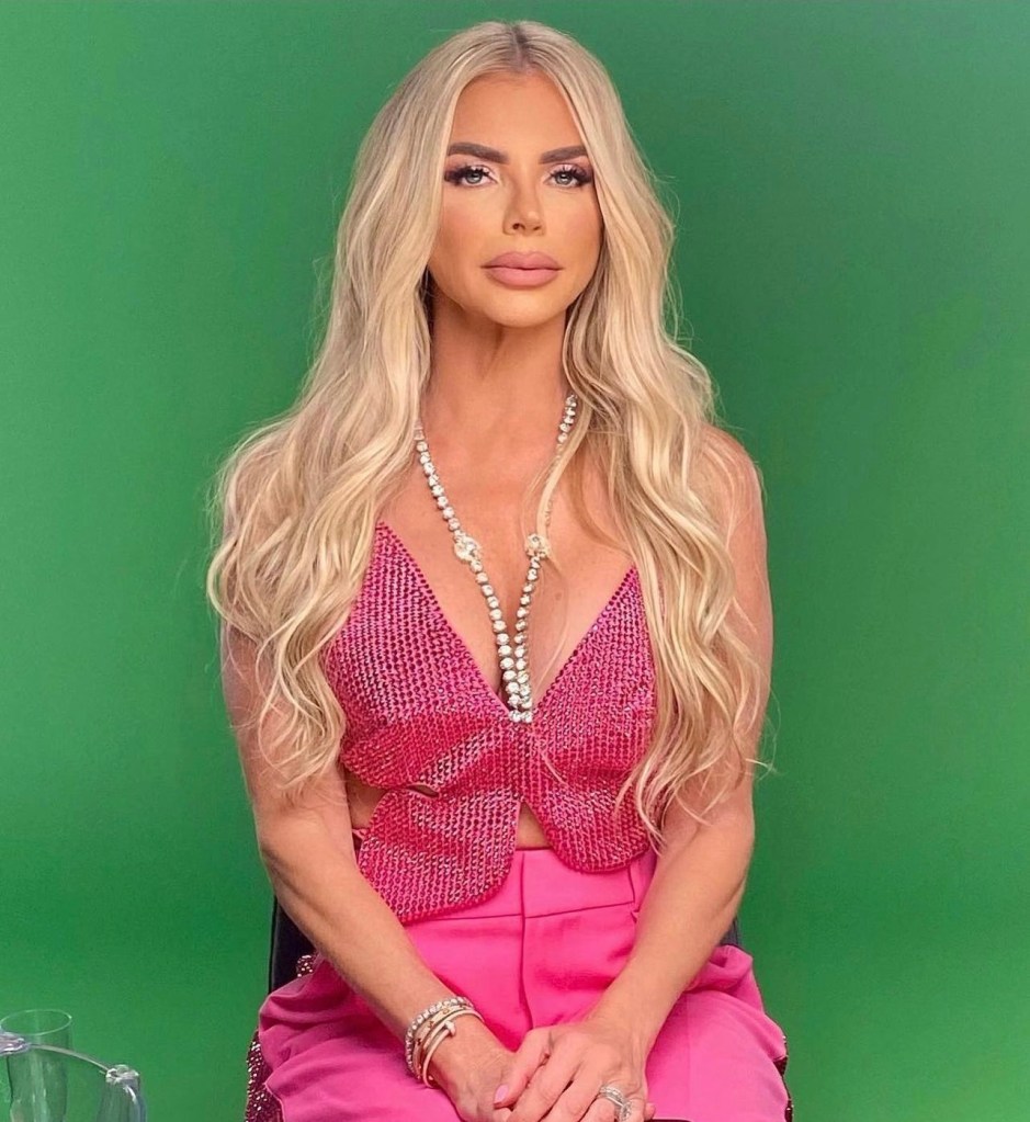 Alexia Echevarria wears embellished monochromatic pink look for RHOM season 6 confessional interview