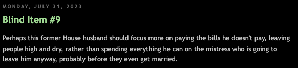 Blind Item Gossip about the Real Housewives from Crazy Days and Nights