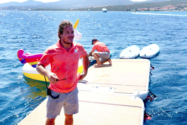 Gary King filming a scene for season 4 of Below Deck Sailing Yacht